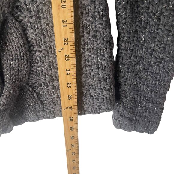 Moda International Y2k Large Metallic‎ Wool Blend Fisherman Chunky Knit Sweater - Picture 9 of 9
